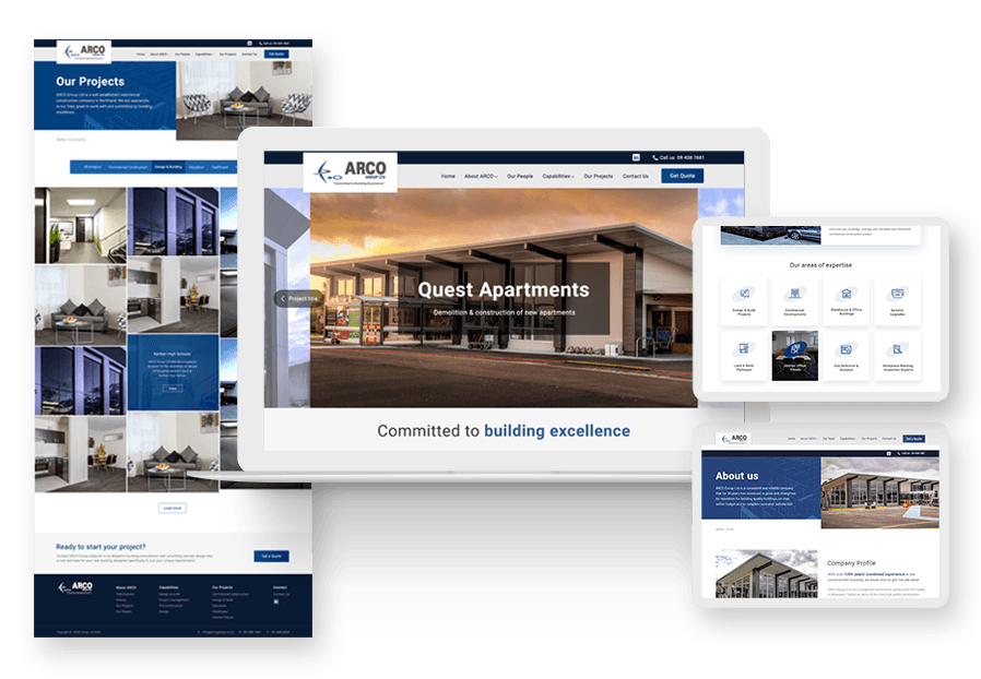 Pasaft created the website for construction company ARCO to present their services